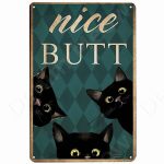 Funny Vintage Metal Cat Signs