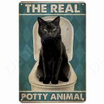 Funny Vintage Metal Cat Signs