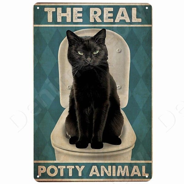 Funny Vintage Metal Cat Signs