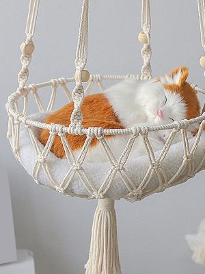 Hand-Woven Bohemian Wall Hanging Cat Hammocks