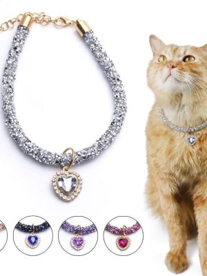 Luxury Cat Collar Heart Pendant