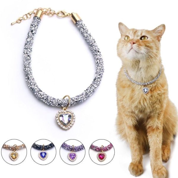 Luxury Cat Collar Heart Pendant