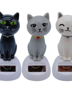 Solar Powered Car Dashboard Cat