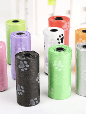 Colorful Paw Patterned Cat Poop Bags