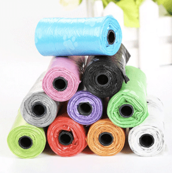 Colorful Paw Patterned Cat Poop Bags