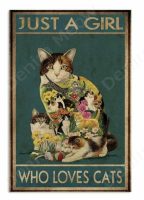 Funny Vintage Metal Cat Signs