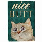 Funny Vintage Metal Cat Signs