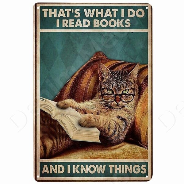 Funny Vintage Metal Cat Signs