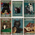 Funny Vintage Metal Cat Signs