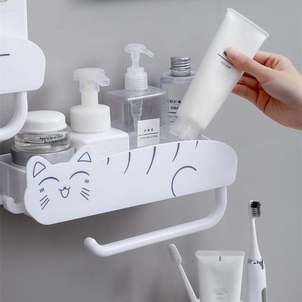 Cute Cat Bathroom Shelf Organizer