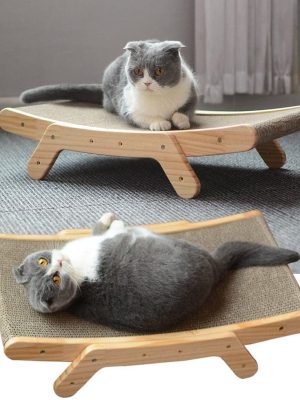 Wooden Cat Scratcher Lounge Bed