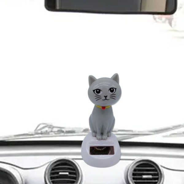 Solar Powered Car Dashboard Cat