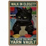 Funny Vintage Metal Cat Signs