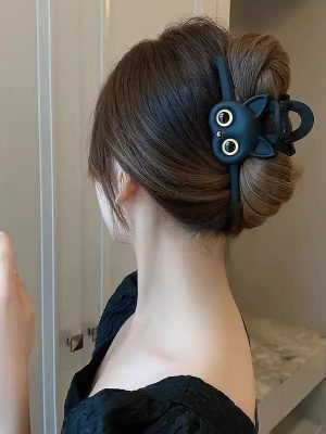 Black & White Cat Claw Clip