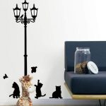 Popular Lamp Cats and Birds Wall Sticker