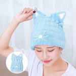Cute Cat Ears Hair-Drying Towel Bath Cap