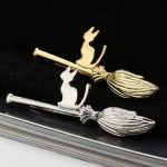 Cat on a Broom Hair Clip