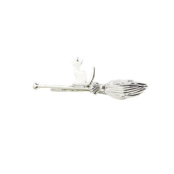 Cat on a Broom Hair Clip