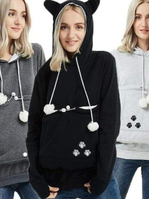 Kangaroo Pouch Cat Hoodie