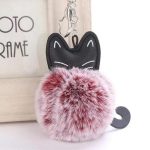 Fluffy Pom-Pom Kitty Cat Keychain
