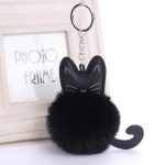Fluffy Pom-Pom Kitty Cat Keychain