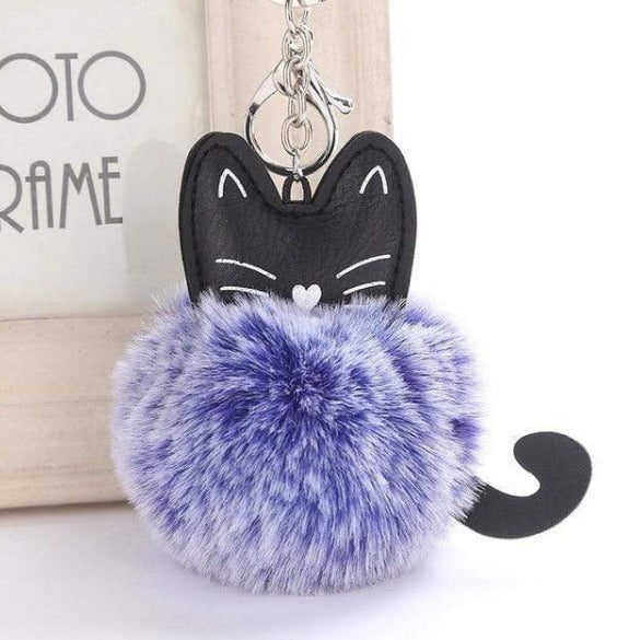 Fluffy Pom-Pom Kitty Cat Keychain