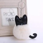 Fluffy Pom-Pom Kitty Cat Keychain
