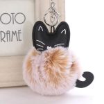 Fluffy Pom-Pom Kitty Cat Keychain