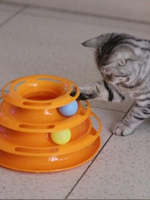 Interactive Triple Play Disc Cat Toy
