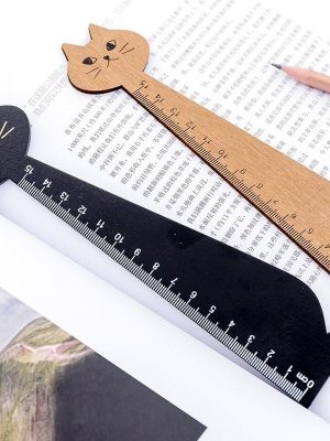 New Cat Straight Wooden Ruler