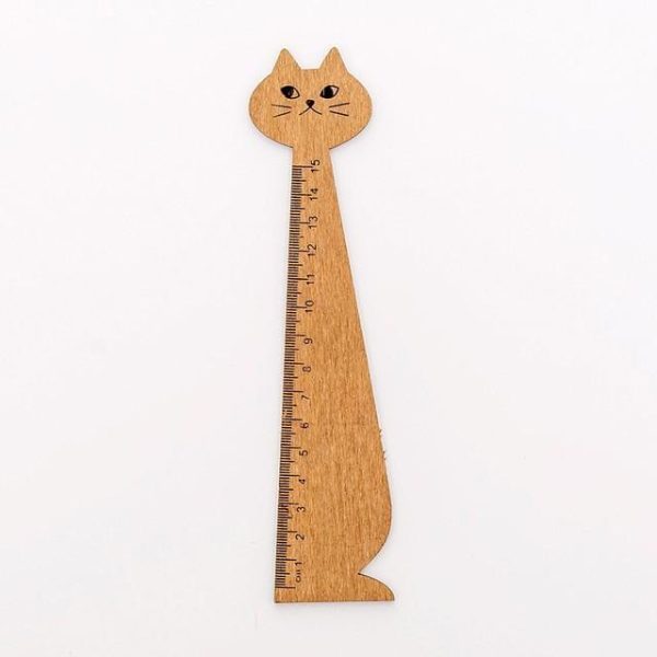 New Cat Straight Wooden Ruler