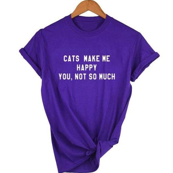 Cats Make Me Happy Women T-shirt