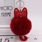 Fluffy Pom-Pom Kitty Cat Keychain