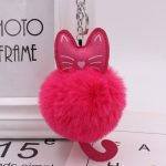 Fluffy Pom-Pom Kitty Cat Keychain