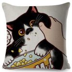 Funny Love Kiss Cat Pillow Case
