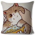 Funny Love Kiss Cat Pillow Case