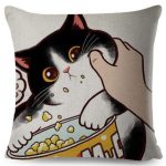 Funny Love Kiss Cat Pillow Case