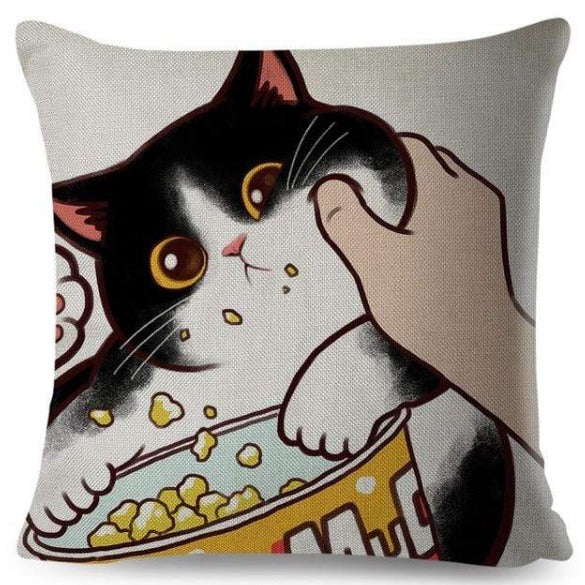 Funny Love Kiss Cat Pillow Case