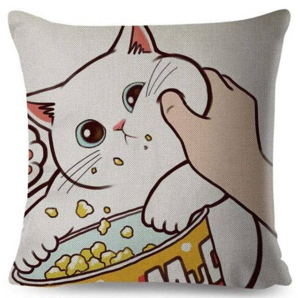 Funny Love Kiss Cat Pillow Case