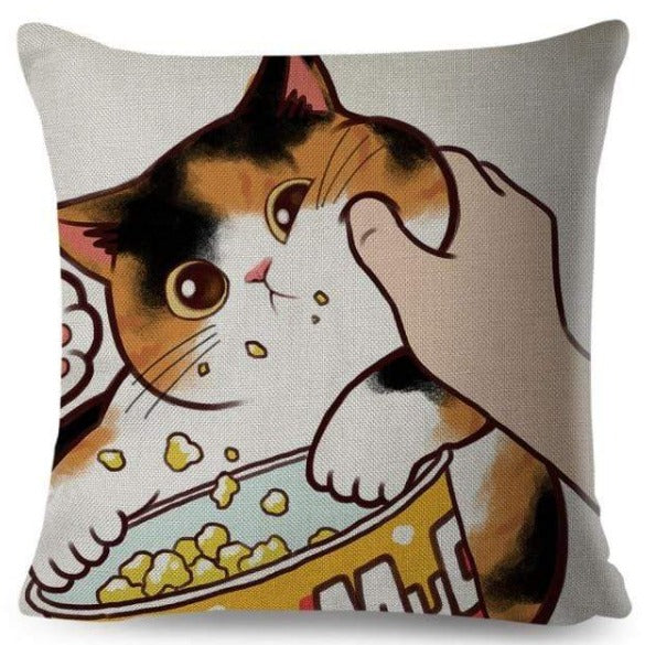 Funny Love Kiss Cat Pillow Case