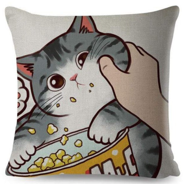 Funny Love Kiss Cat Pillow Case