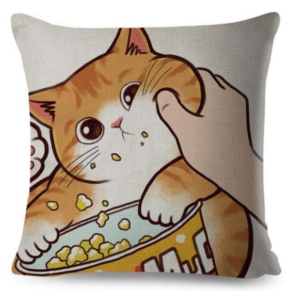 Funny Love Kiss Cat Pillow Case