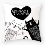 Funny Black Cat Pillowcase Cushion Cover