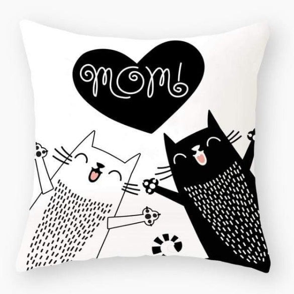 Funny Black Cat Pillowcase Cushion Cover