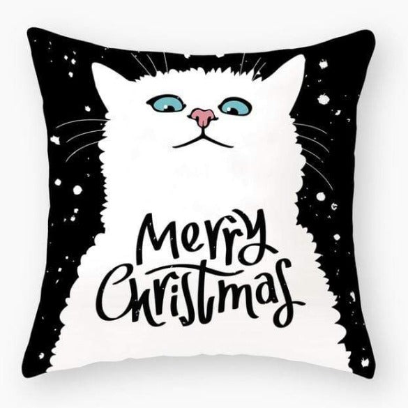 Funny Black Cat Pillowcase Cushion Cover