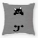 Funny Black Cat Pillowcase Cushion Cover
