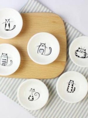 Cat Mini Saucer Dinner Plates