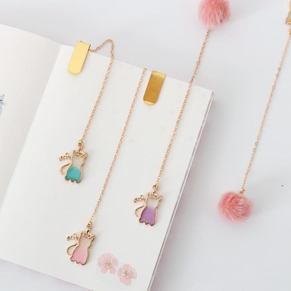 Lovely Cat Chain Bookmark Clips