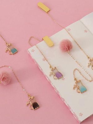 Lovely Cat Chain Bookmark Clips