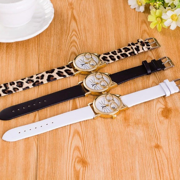 Cat Glasses Face Wrist Watch